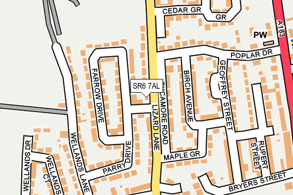 SR6 7AL map - OS OpenMap – Local (Ordnance Survey)