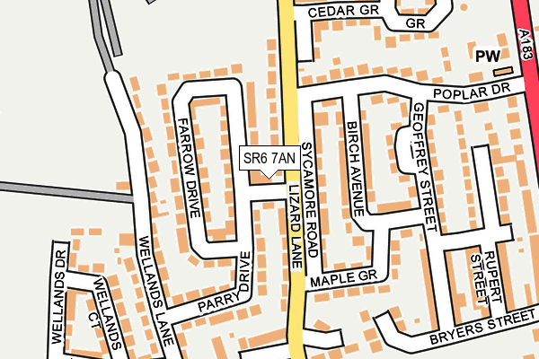 SR6 7AN map - OS OpenMap – Local (Ordnance Survey)