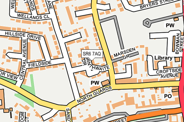 SR6 7AQ map - OS OpenMap – Local (Ordnance Survey)