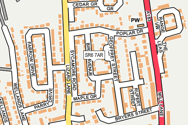 SR6 7AR map - OS OpenMap – Local (Ordnance Survey)