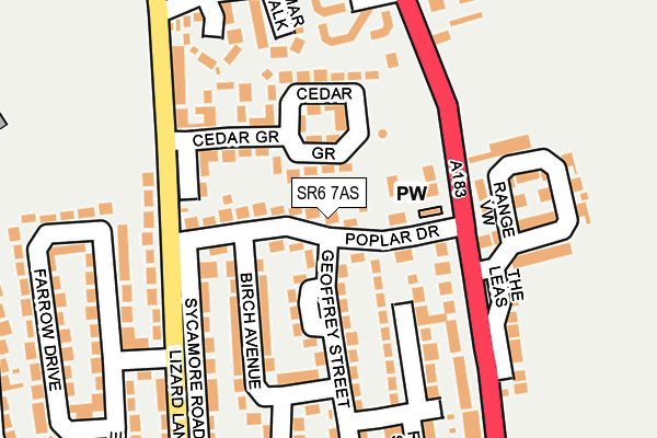 SR6 7AS map - OS OpenMap – Local (Ordnance Survey)