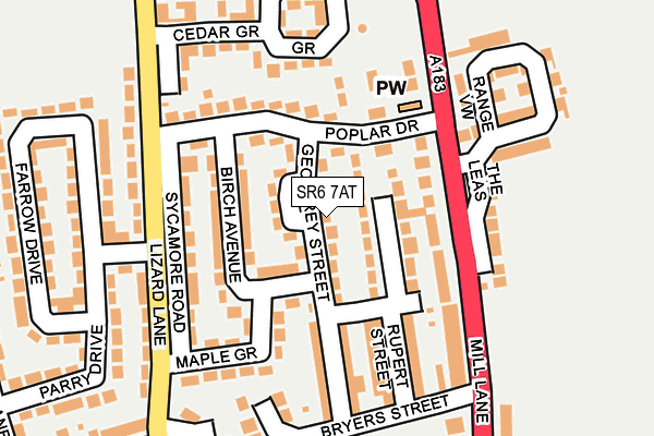 SR6 7AT map - OS OpenMap – Local (Ordnance Survey)