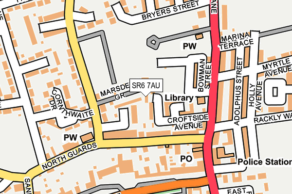 SR6 7AU map - OS OpenMap – Local (Ordnance Survey)