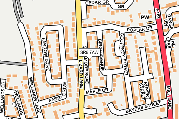 SR6 7AW map - OS OpenMap – Local (Ordnance Survey)