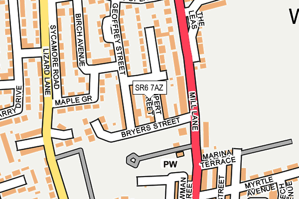 SR6 7AZ map - OS OpenMap – Local (Ordnance Survey)