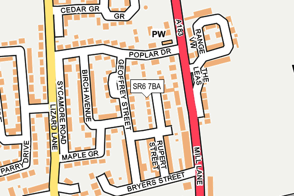 SR6 7BA map - OS OpenMap – Local (Ordnance Survey)