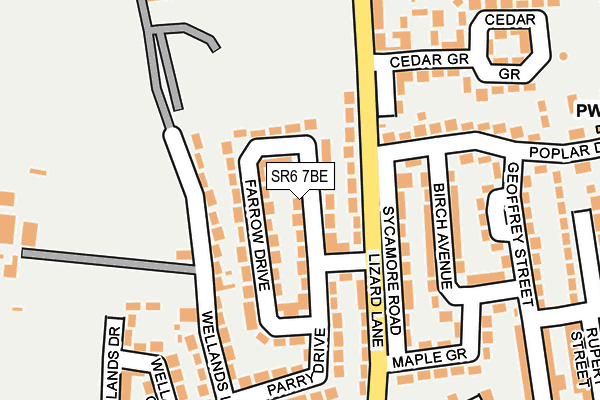 SR6 7BE map - OS OpenMap – Local (Ordnance Survey)