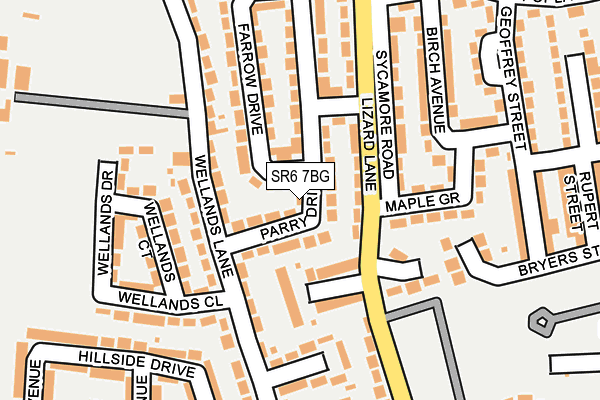 SR6 7BG map - OS OpenMap – Local (Ordnance Survey)