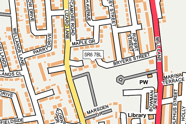 SR6 7BL map - OS OpenMap – Local (Ordnance Survey)