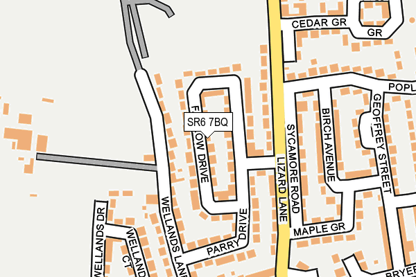 SR6 7BQ map - OS OpenMap – Local (Ordnance Survey)