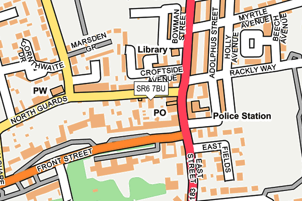 SR6 7BU map - OS OpenMap – Local (Ordnance Survey)