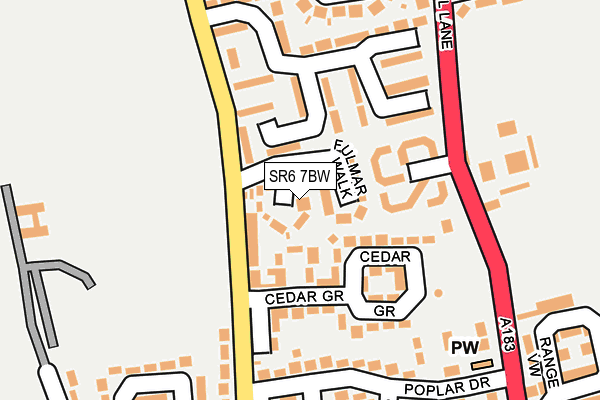 SR6 7BW map - OS OpenMap – Local (Ordnance Survey)
