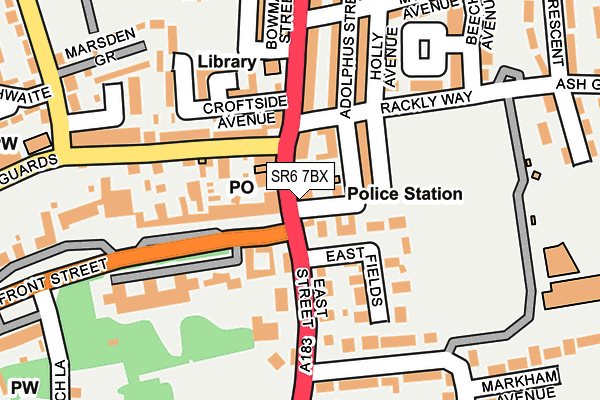 SR6 7BX map - OS OpenMap – Local (Ordnance Survey)