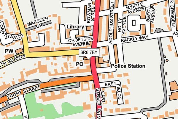SR6 7BY map - OS OpenMap – Local (Ordnance Survey)