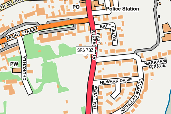 SR6 7BZ map - OS OpenMap – Local (Ordnance Survey)
