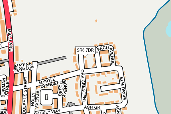SR6 7DR map - OS OpenMap – Local (Ordnance Survey)