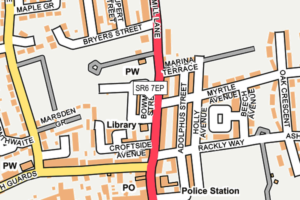 SR6 7EP map - OS OpenMap – Local (Ordnance Survey)