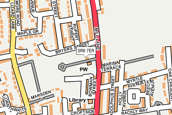 SR6 7ER map - OS OpenMap – Local (Ordnance Survey)