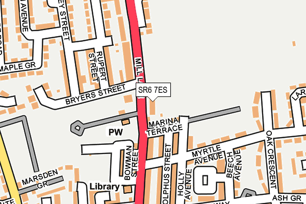 SR6 7ES map - OS OpenMap – Local (Ordnance Survey)