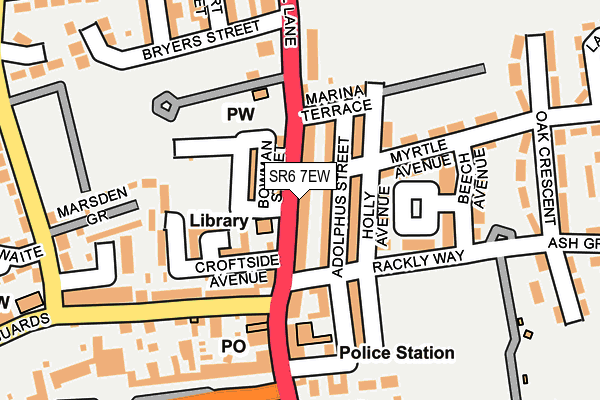SR6 7EW map - OS OpenMap – Local (Ordnance Survey)