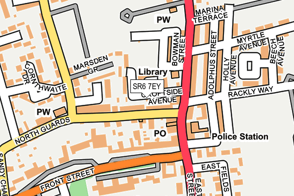 SR6 7EY map - OS OpenMap – Local (Ordnance Survey)