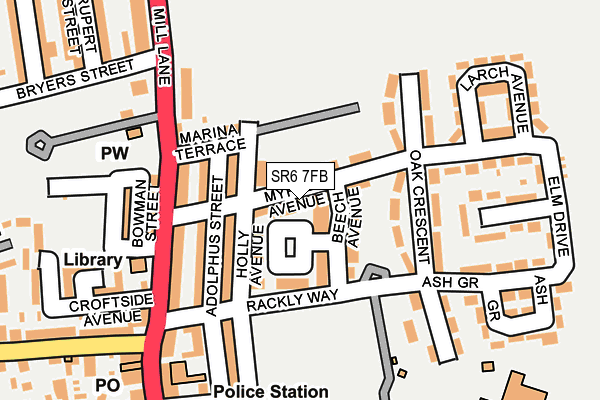 SR6 7FB map - OS OpenMap – Local (Ordnance Survey)