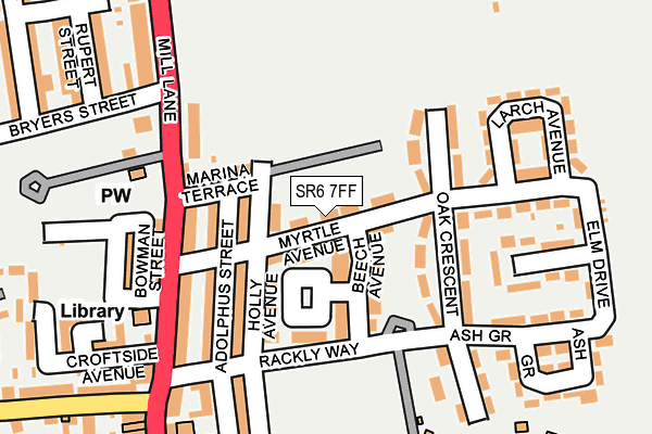 SR6 7FF map - OS OpenMap – Local (Ordnance Survey)