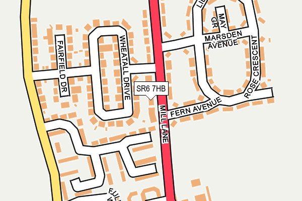 SR6 7HB map - OS OpenMap – Local (Ordnance Survey)