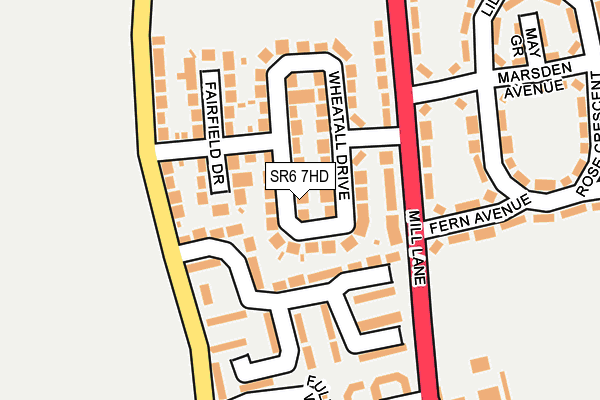 SR6 7HD map - OS OpenMap – Local (Ordnance Survey)