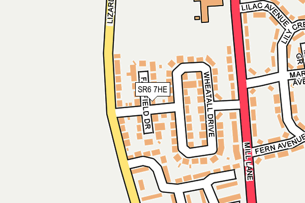 SR6 7HE map - OS OpenMap – Local (Ordnance Survey)