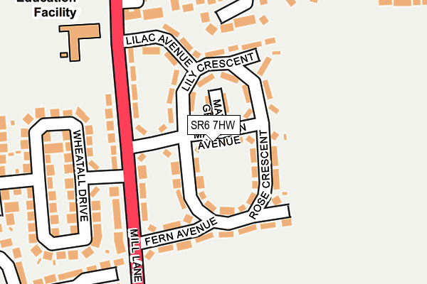 SR6 7HW map - OS OpenMap – Local (Ordnance Survey)