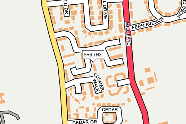 SR6 7HX map - OS OpenMap – Local (Ordnance Survey)
