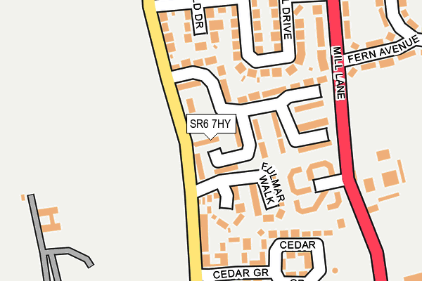 SR6 7HY map - OS OpenMap – Local (Ordnance Survey)