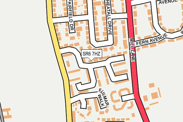 SR6 7HZ map - OS OpenMap – Local (Ordnance Survey)