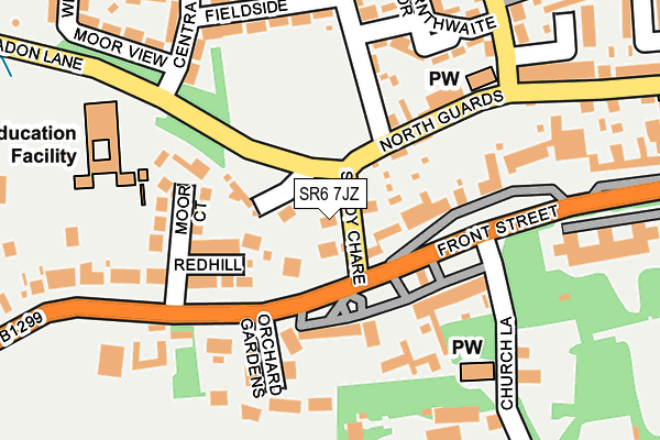 SR6 7JZ map - OS OpenMap – Local (Ordnance Survey)