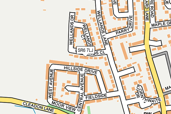 SR6 7LJ map - OS OpenMap – Local (Ordnance Survey)