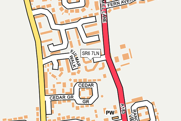 SR6 7LN map - OS OpenMap – Local (Ordnance Survey)