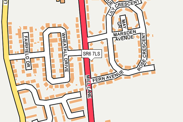 SR6 7LS map - OS OpenMap – Local (Ordnance Survey)