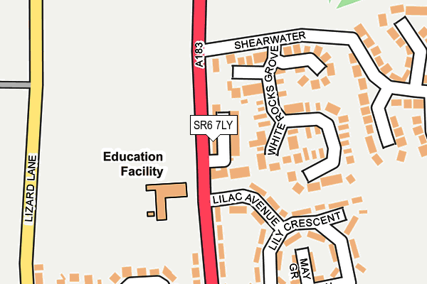 SR6 7LY map - OS OpenMap – Local (Ordnance Survey)
