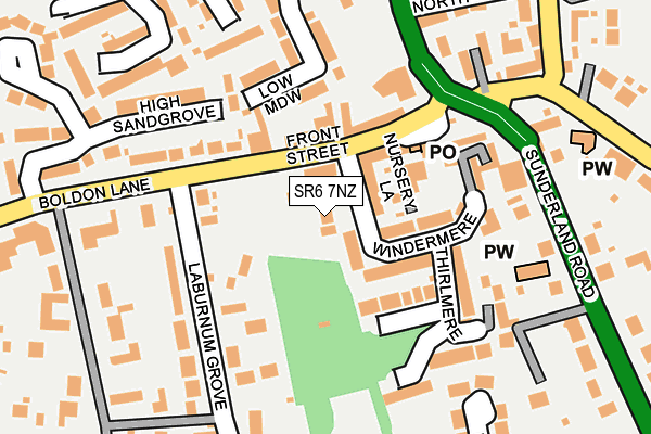 SR6 7NZ map - OS OpenMap – Local (Ordnance Survey)