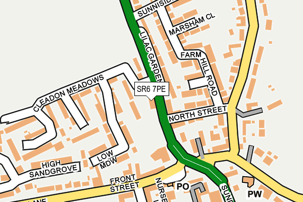 SR6 7PE map - OS OpenMap – Local (Ordnance Survey)