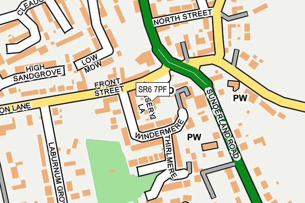SR6 7PF map - OS OpenMap – Local (Ordnance Survey)