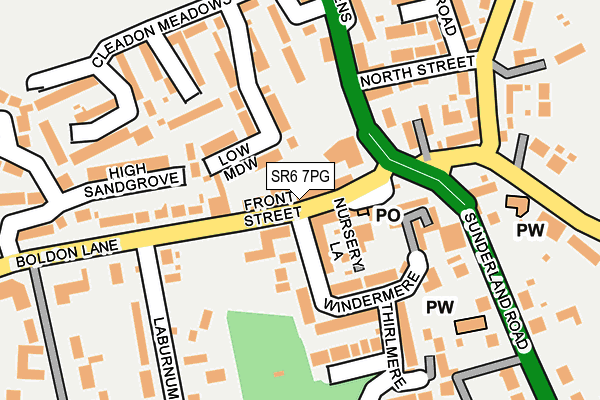 SR6 7PG map - OS OpenMap – Local (Ordnance Survey)