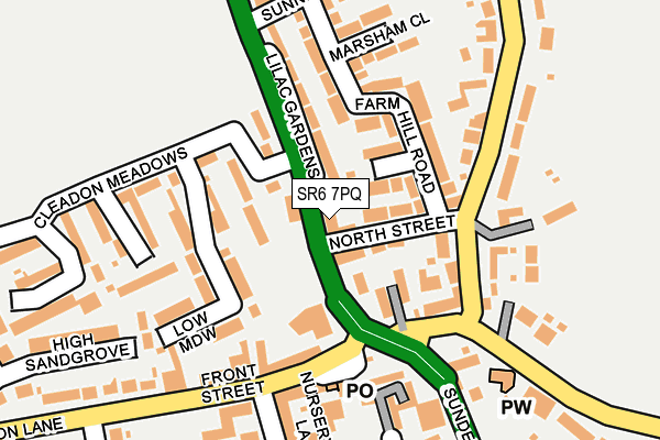 SR6 7PQ map - OS OpenMap – Local (Ordnance Survey)