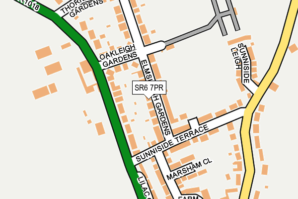SR6 7PR map - OS OpenMap – Local (Ordnance Survey)