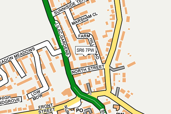 SR6 7PW map - OS OpenMap – Local (Ordnance Survey)