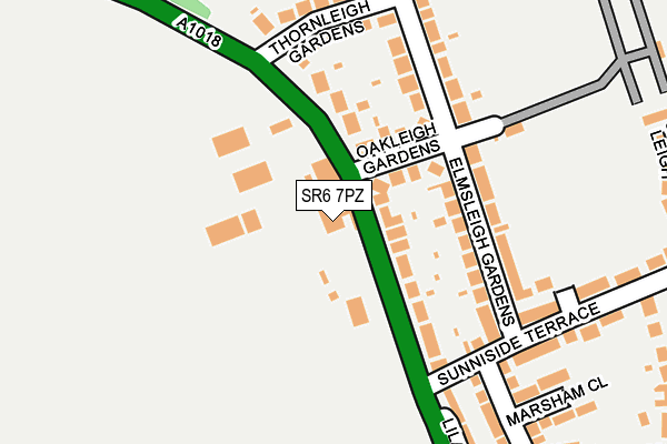 SR6 7PZ map - OS OpenMap – Local (Ordnance Survey)