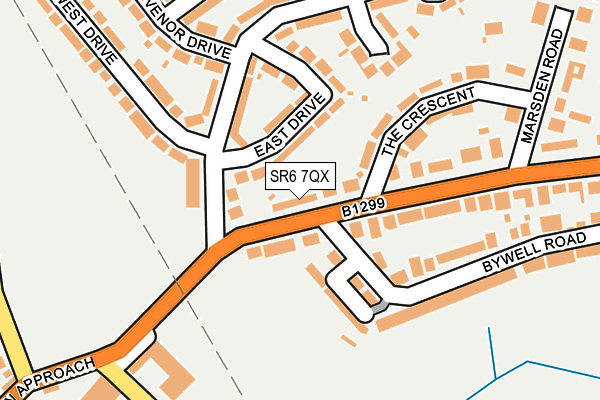 SR6 7QX map - OS OpenMap – Local (Ordnance Survey)