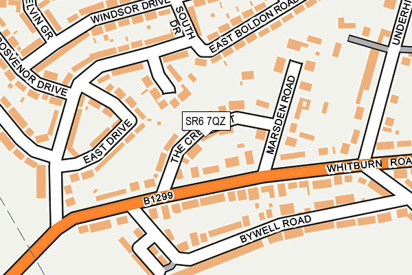 SR6 7QZ map - OS OpenMap – Local (Ordnance Survey)
