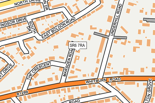 SR6 7RA map - OS OpenMap – Local (Ordnance Survey)